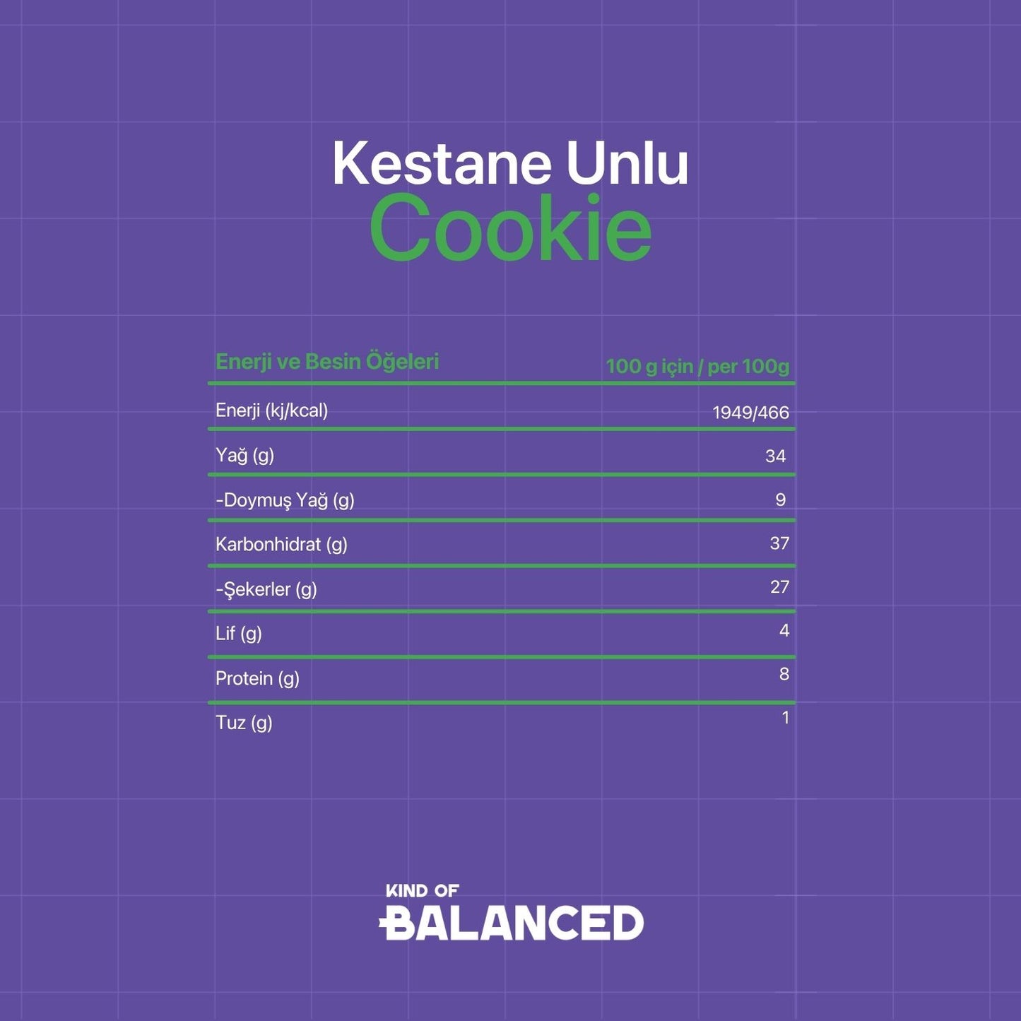 Glütensiz Kestane Unlu Cookie 60 Gr