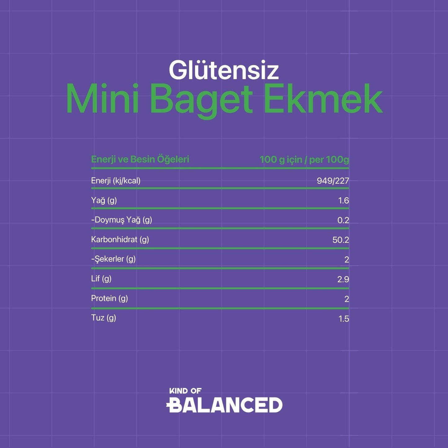 Glütensiz Mini Baget Ekmek 5 Adet x 60 Gr