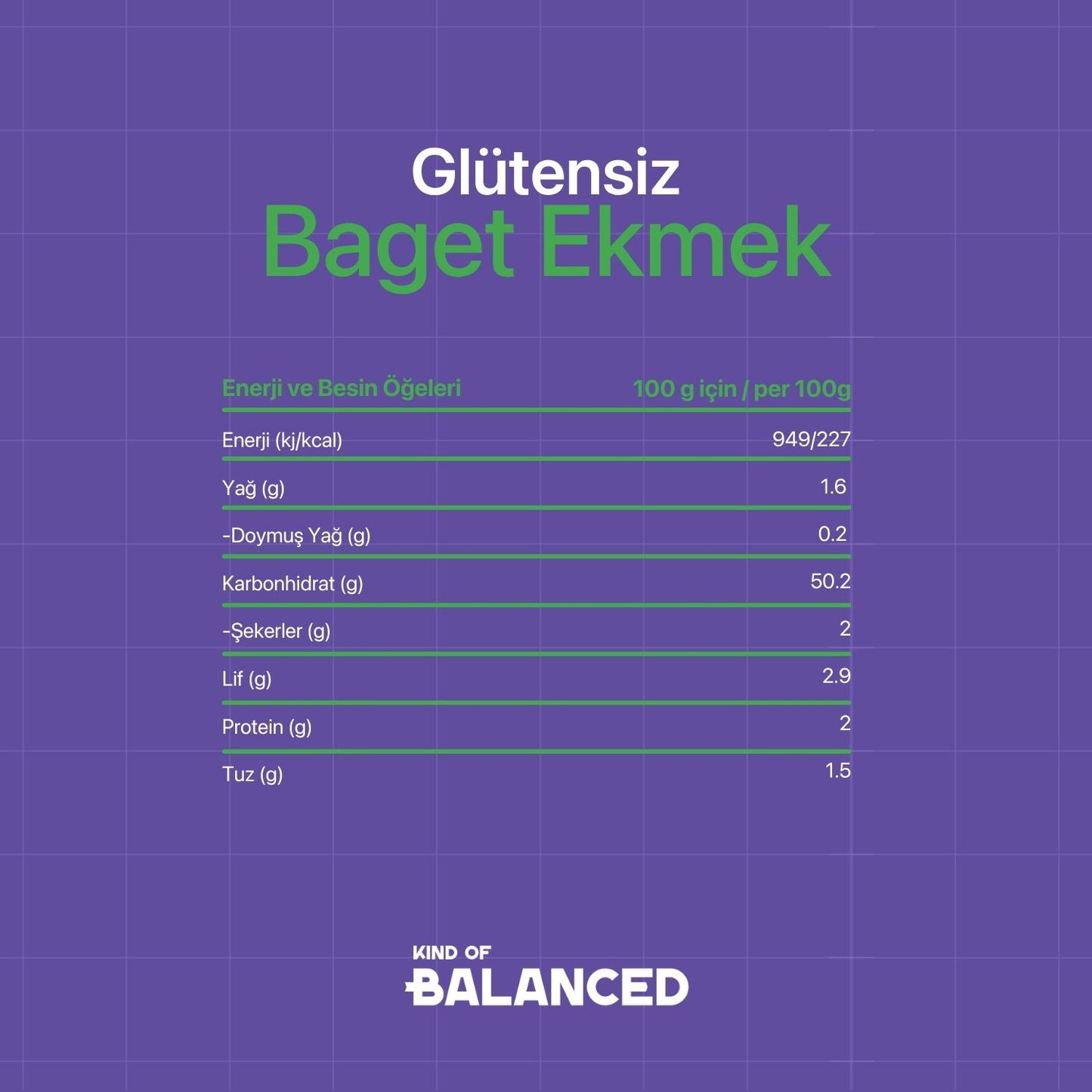 Glütensiz Baget Ekmek 2 Adet x 150 Gr