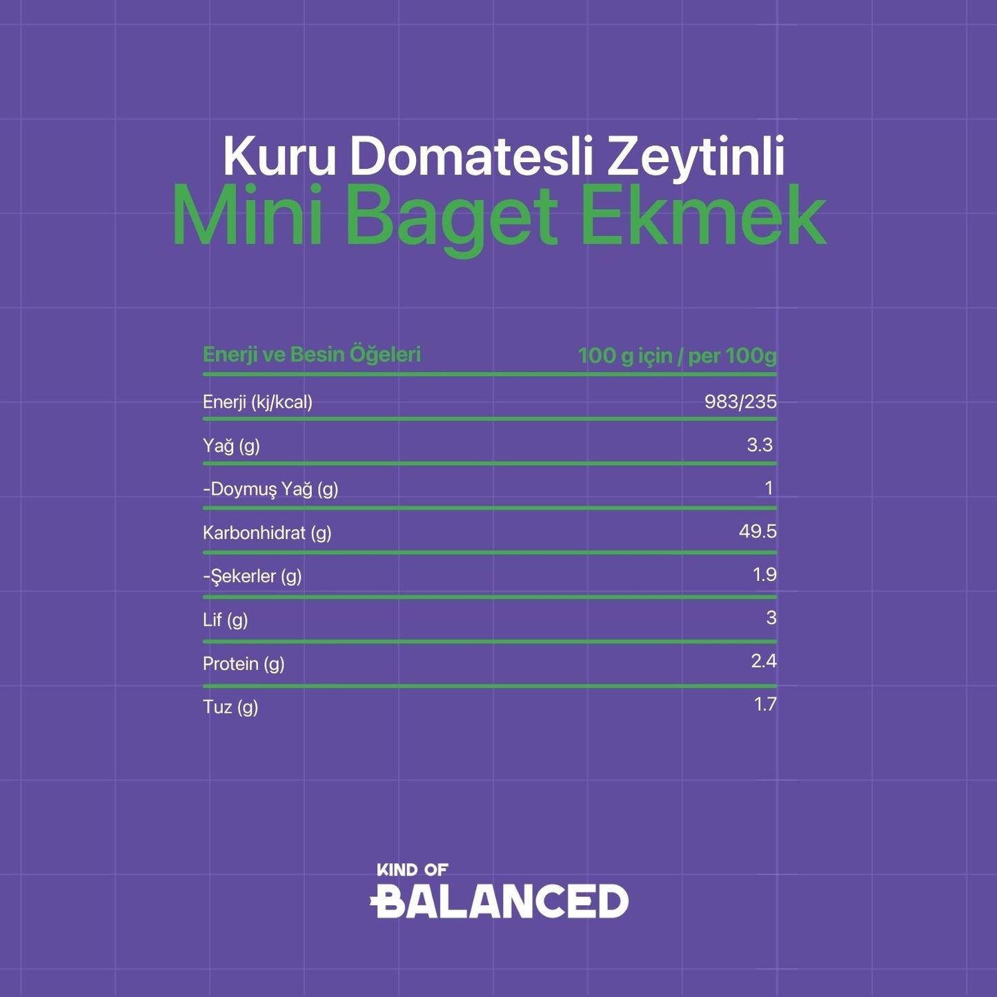 Glütensiz Kuru Domatesli Zeytinli Mini Baget Ekmek 5 Adet x 60 Gr