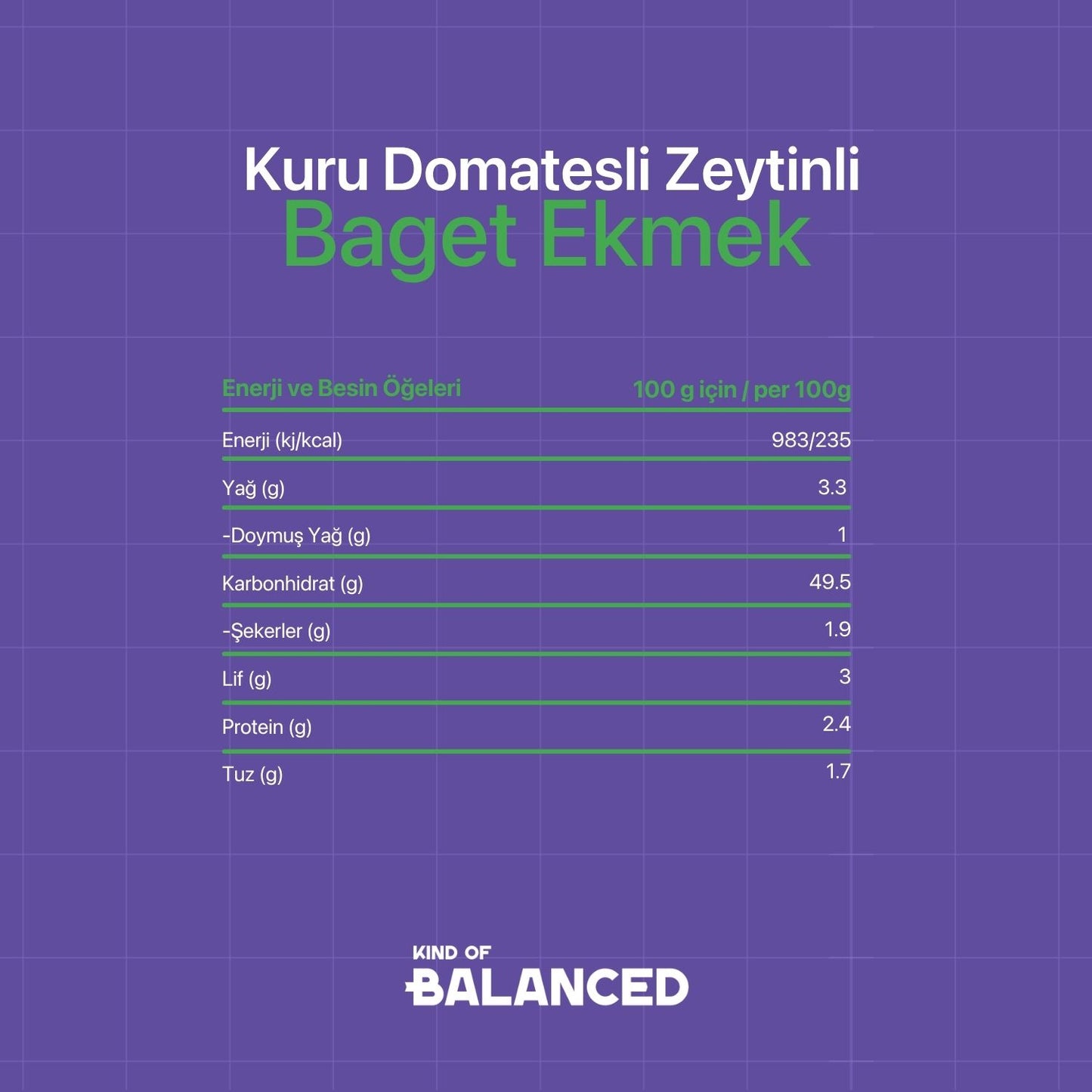 Glütensiz Kuru Domatesli Zeytinli Baget Ekmek 2 Adet x 150 Gr