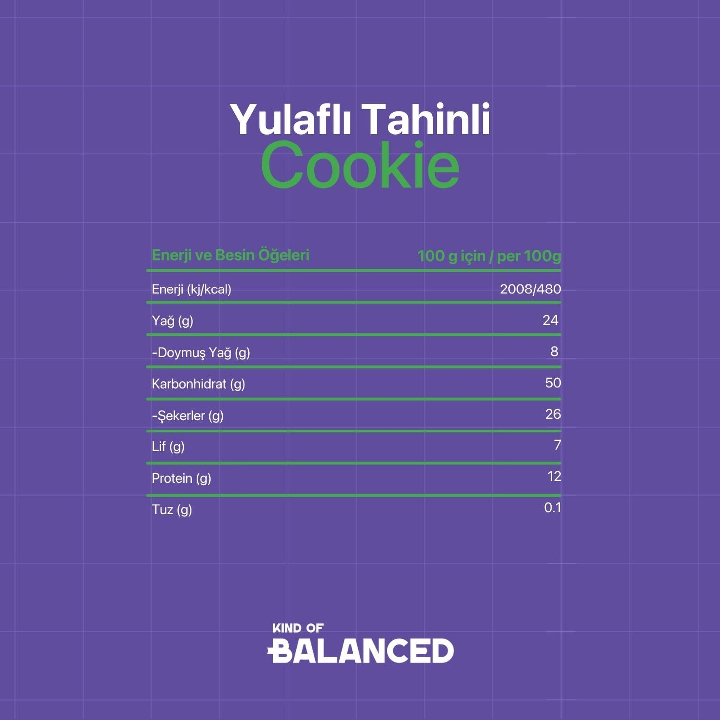 Glütensiz Yulaflı Tahinli Cookie 50 Gr