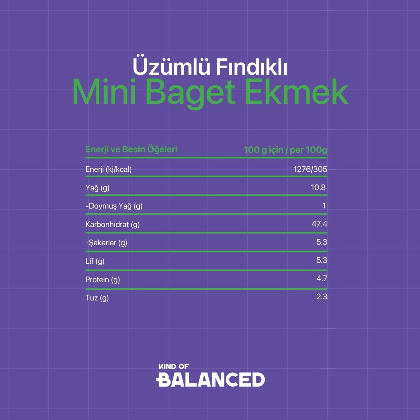 Glütensiz Üzümlü Fındıklı Mini Baget Ekmek 5 Adet x 60 Gr