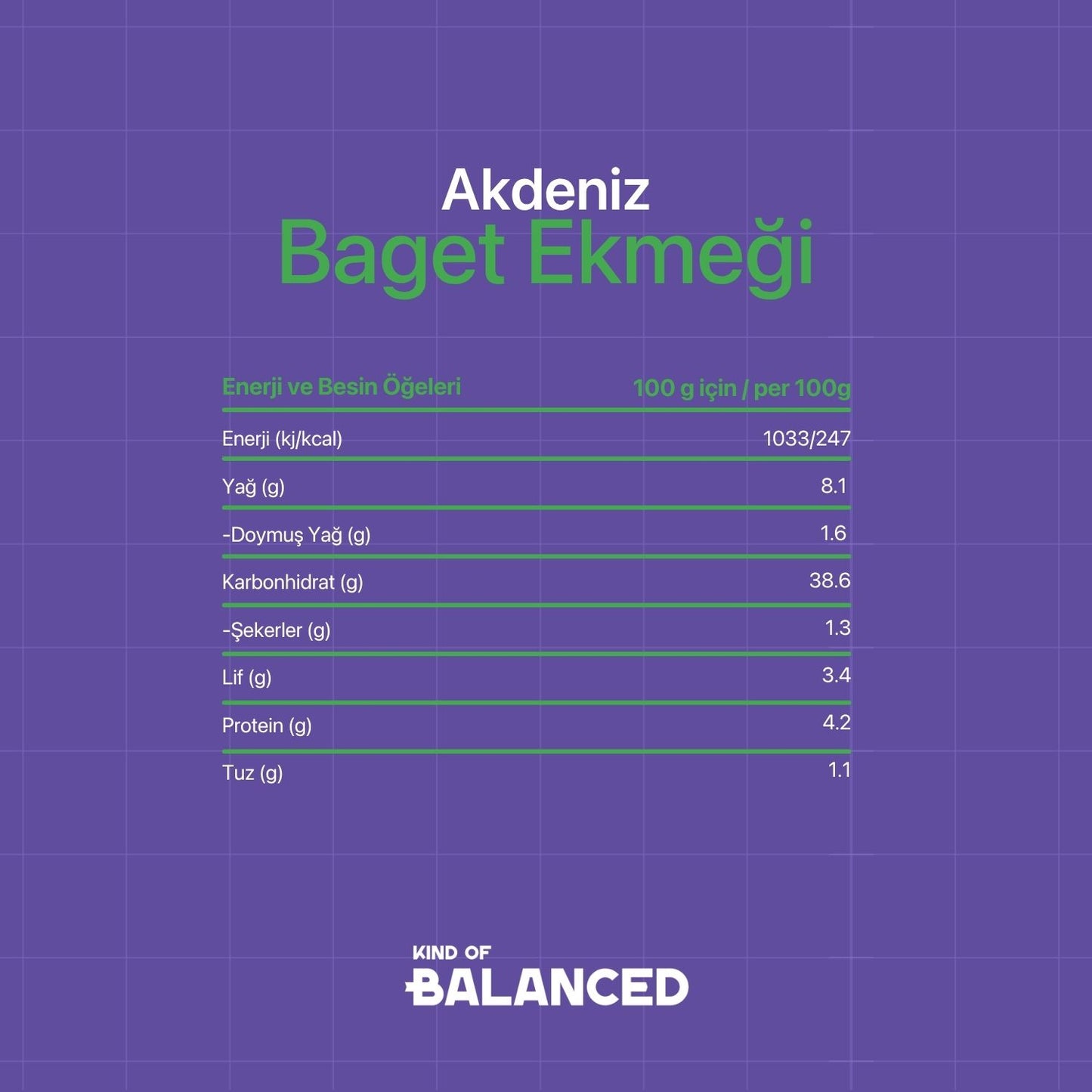 Glütensiz Akdeniz Baget Ekmeği 2 Adet x 150 Gr