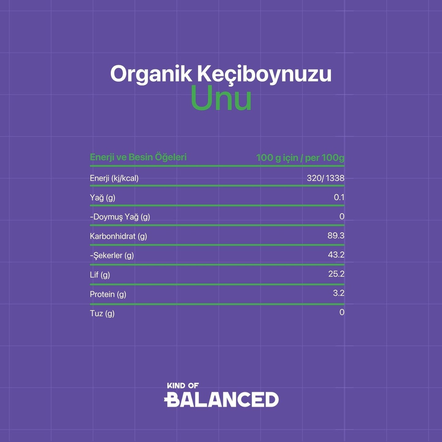 Organik Keçiboynuzu Unu 250 Gr (Organik Sertifikalı)