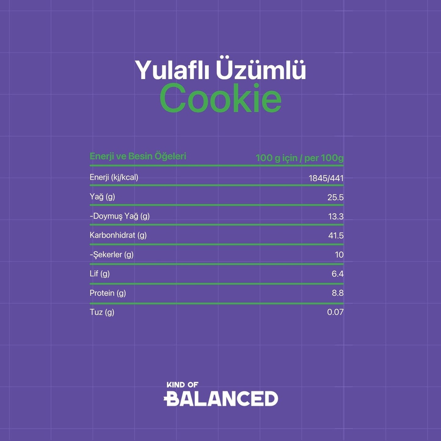 Glütensiz Yulaflı Üzümlü Cookie 60 gr