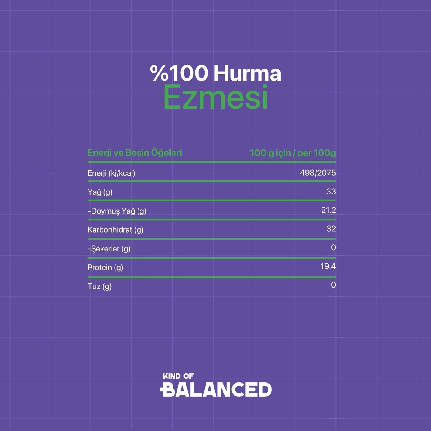 %100 Sade Hurma Ezmesi 250 Gr