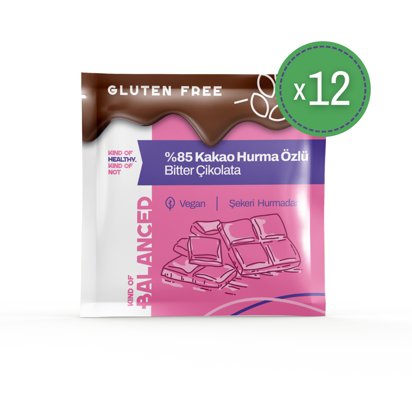 %85 Kakao Hurma Özlü Bitter Çikolata 40 Gr