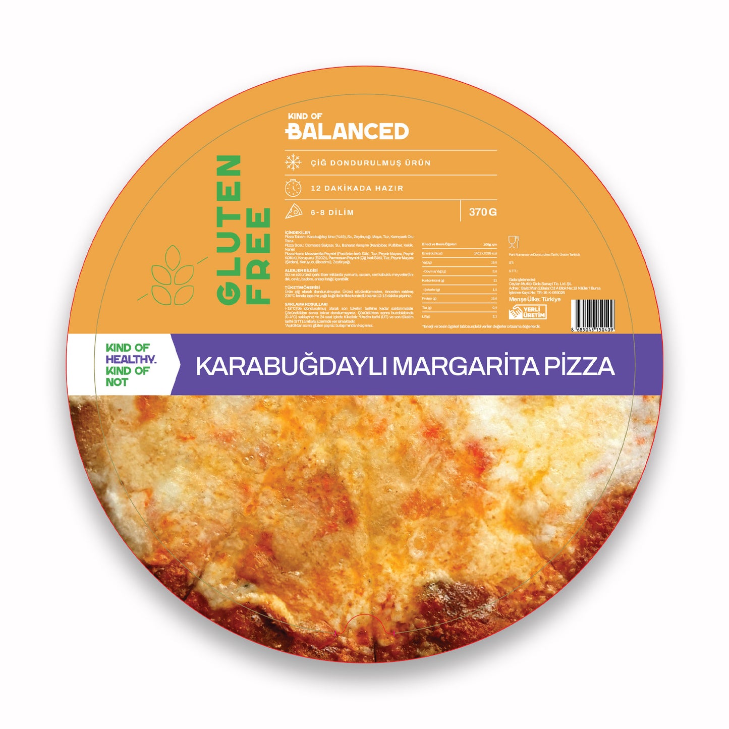 Glütensiz Karabuğdaylı Margarita Pizza 370 Gr