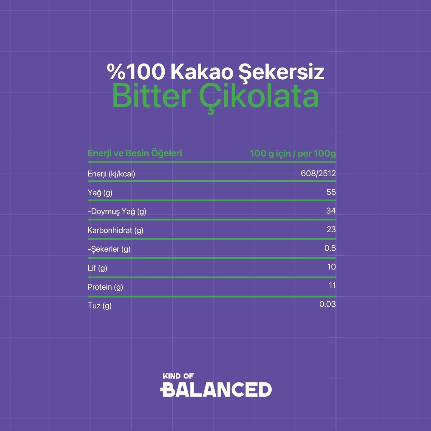 %100 Kakao Glütensiz Bitter Çikolata 40 Gr