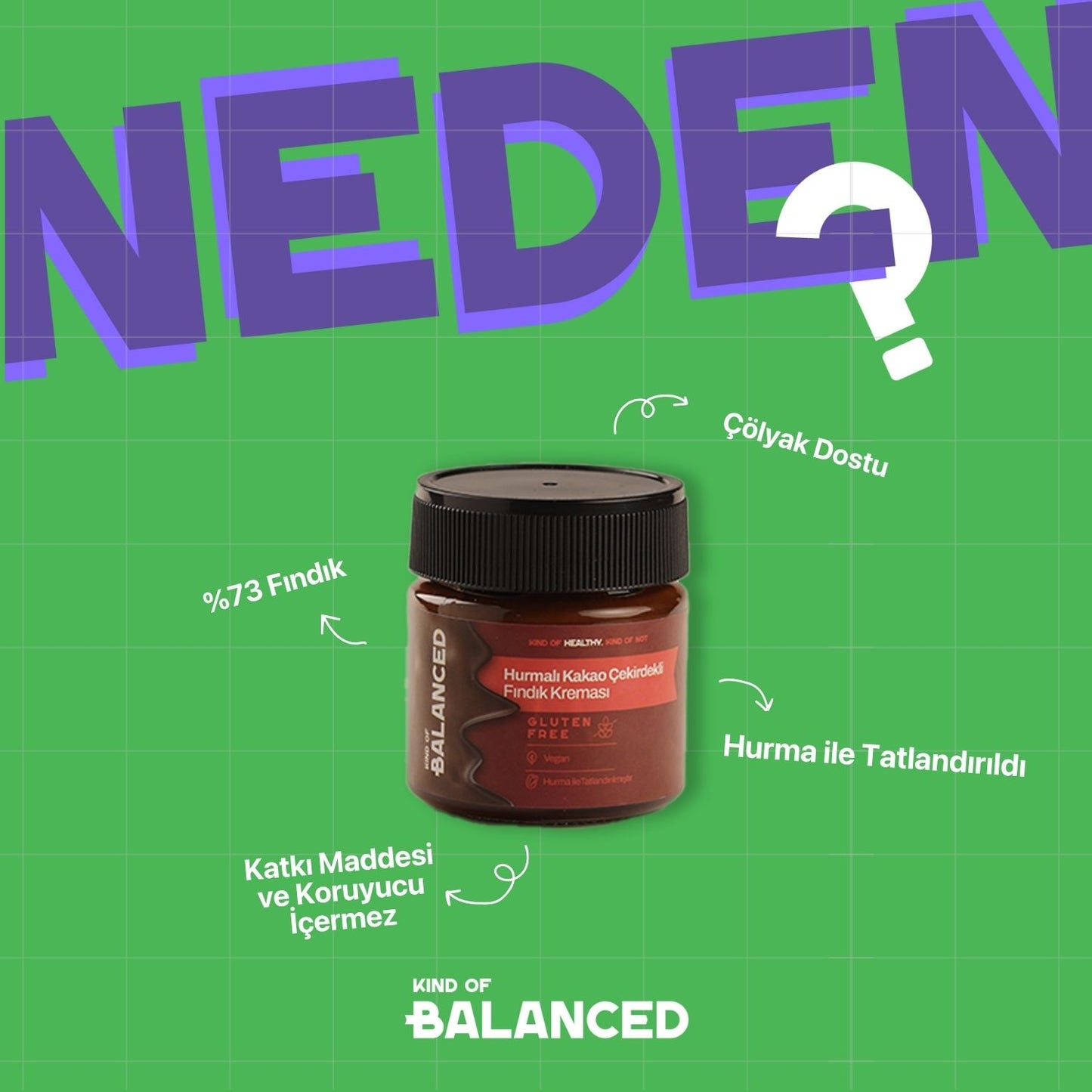 Hurmalı Kakao Çekirdekli Fındık Kreması %73 Fındık (Şekersiz, Katkısız) 200 Gr