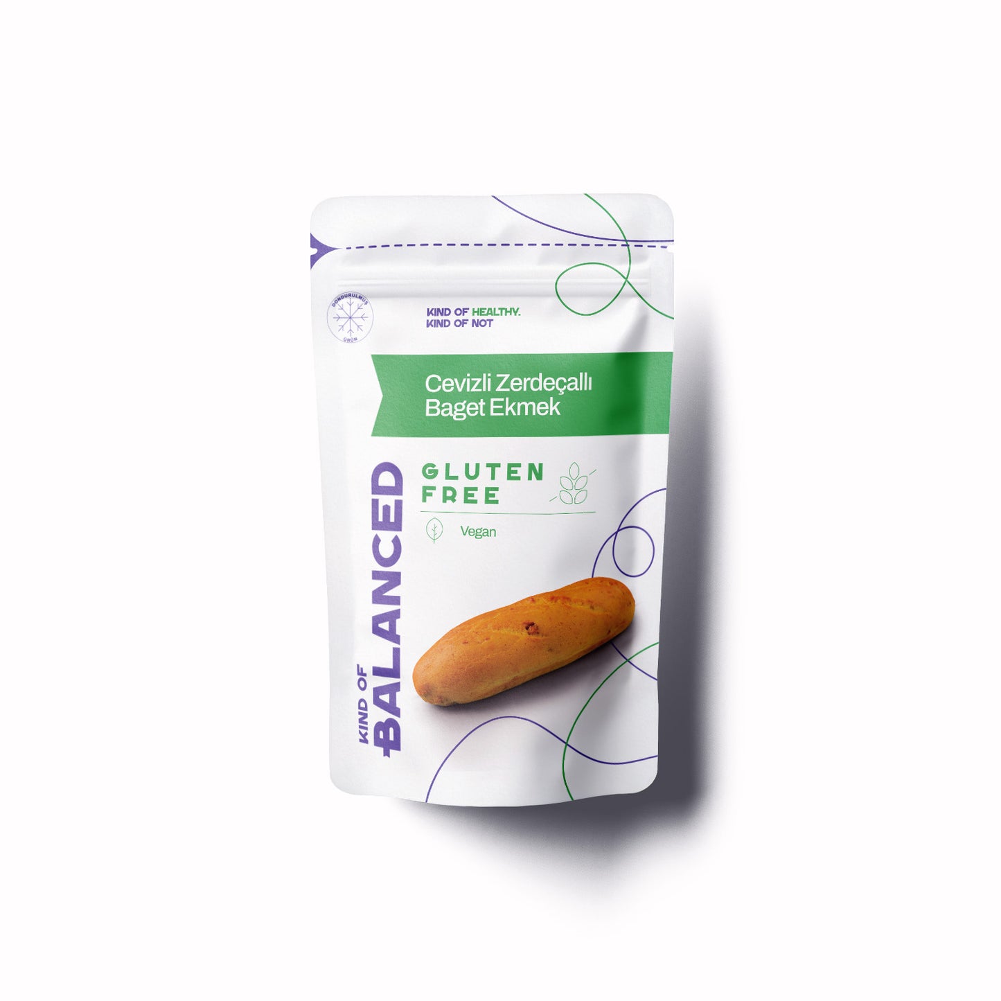 Glütensiz Cevizli Zerdeçallı Baget Ekmek 2 Adet x 150 Gr