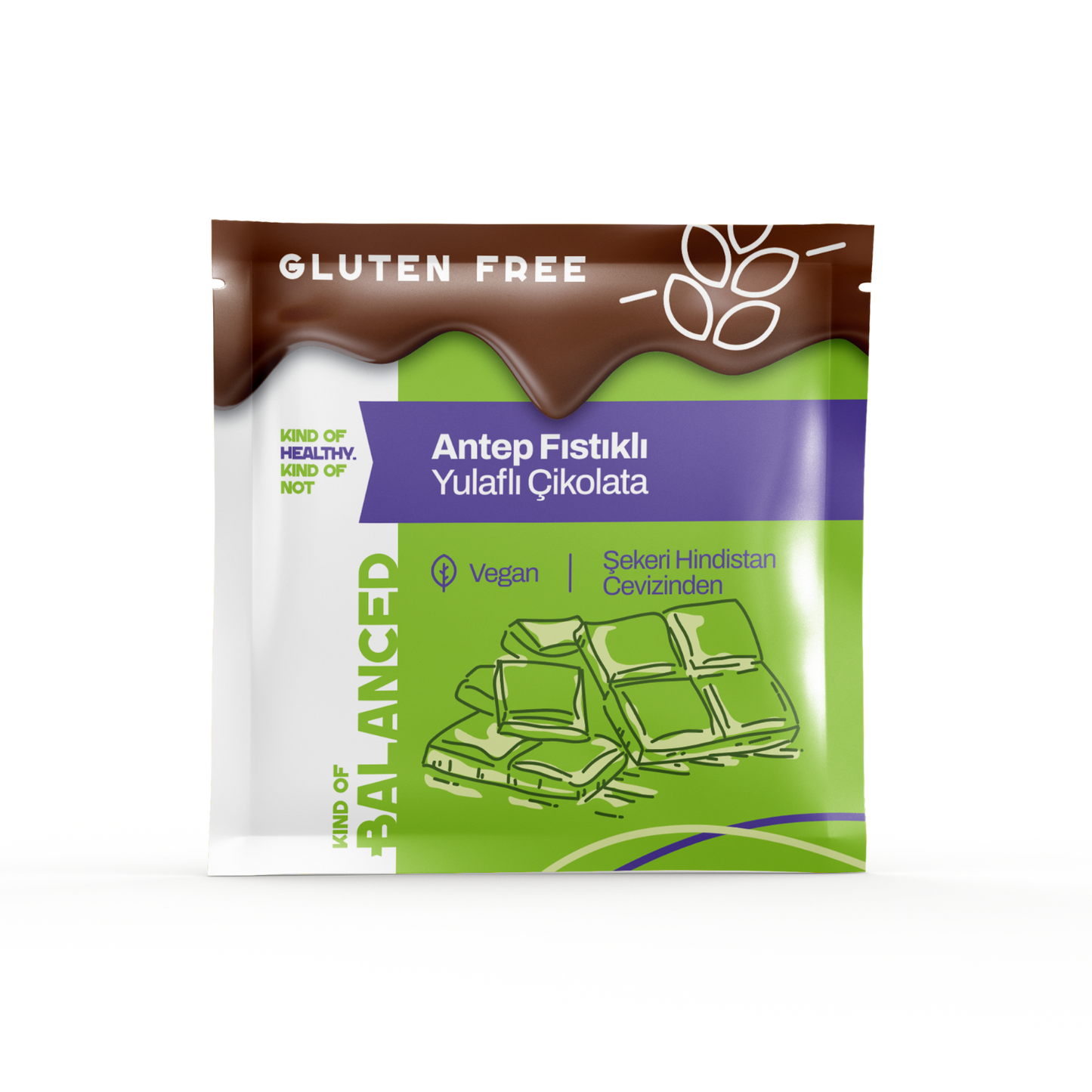 Glütensiz Antep Fıstıklı Yulaflı Çikolata 40 Gr