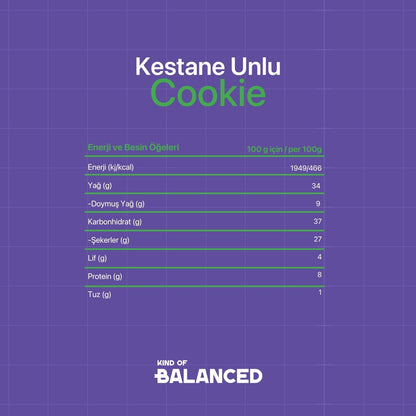 Glütensiz Kestane Unlu Cookie 60 Gr