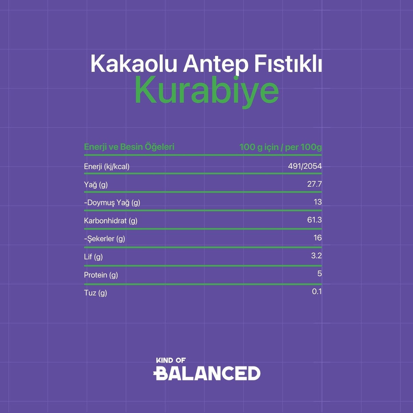 Glütensiz Kakaolu Antep Fıstıklı Kurabiye 50 Gr