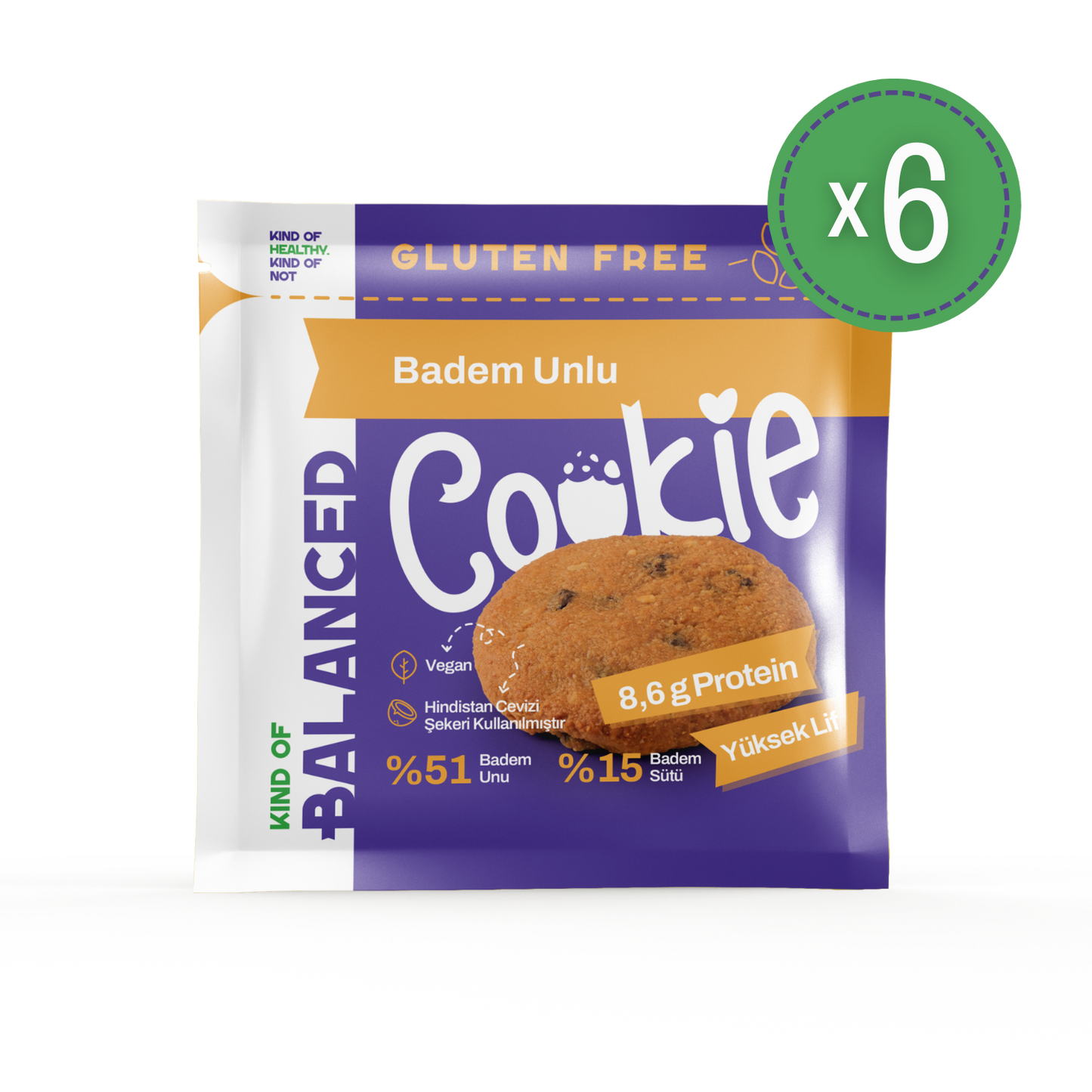 Glütensiz Badem Unlu Proteinli Cookie 60 Gr