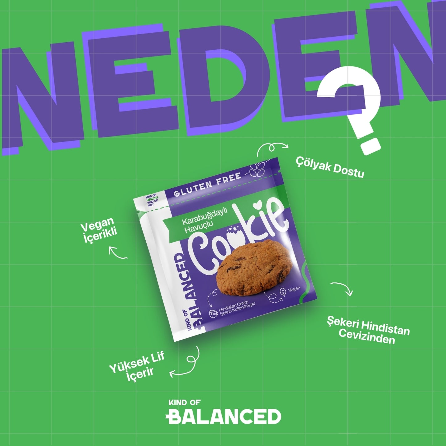 Glütensiz Karabuğdaylı Havuçlu Cookie 60 Gr