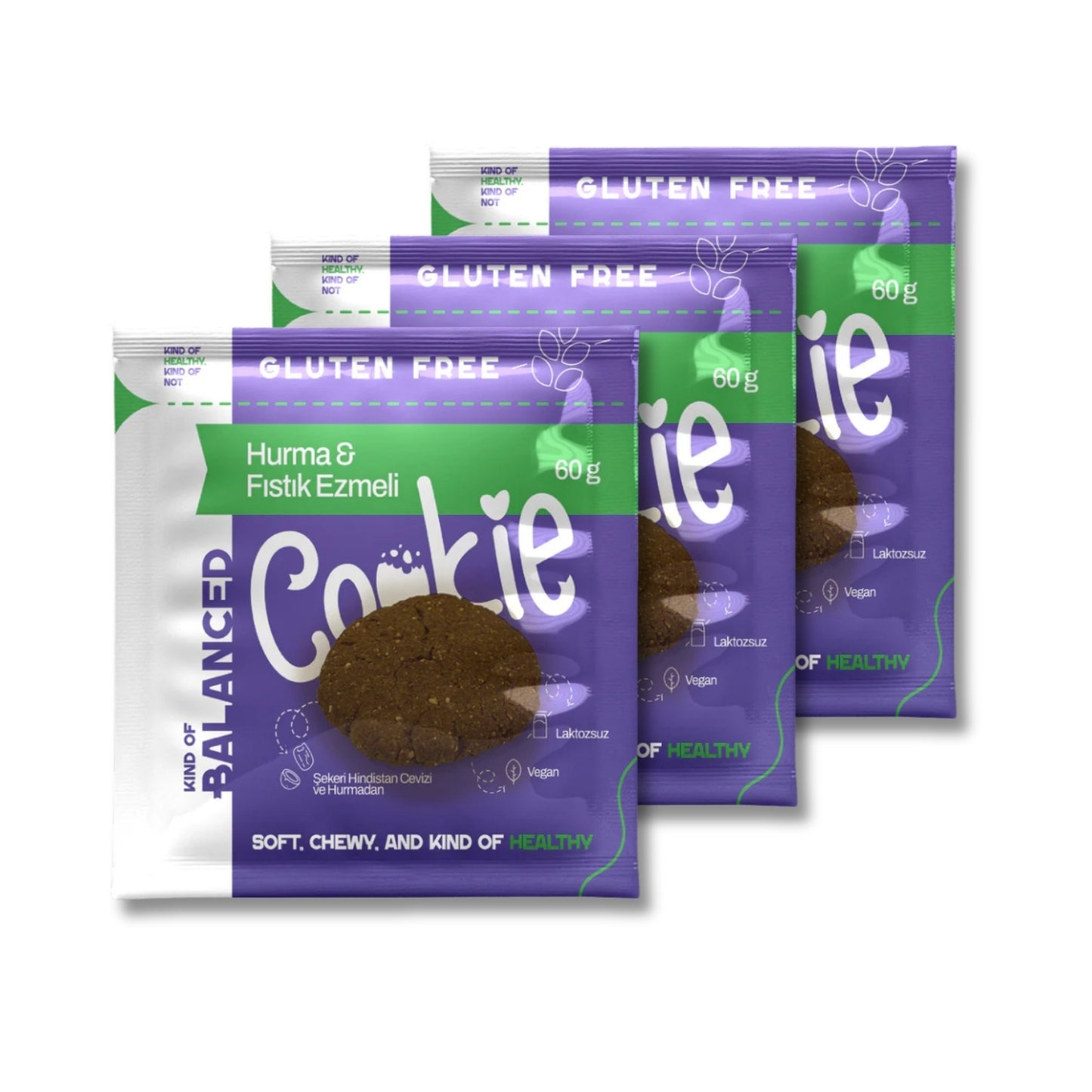 Glütensiz Hurma & Fıstık Ezmeli Cookie 60 Gr