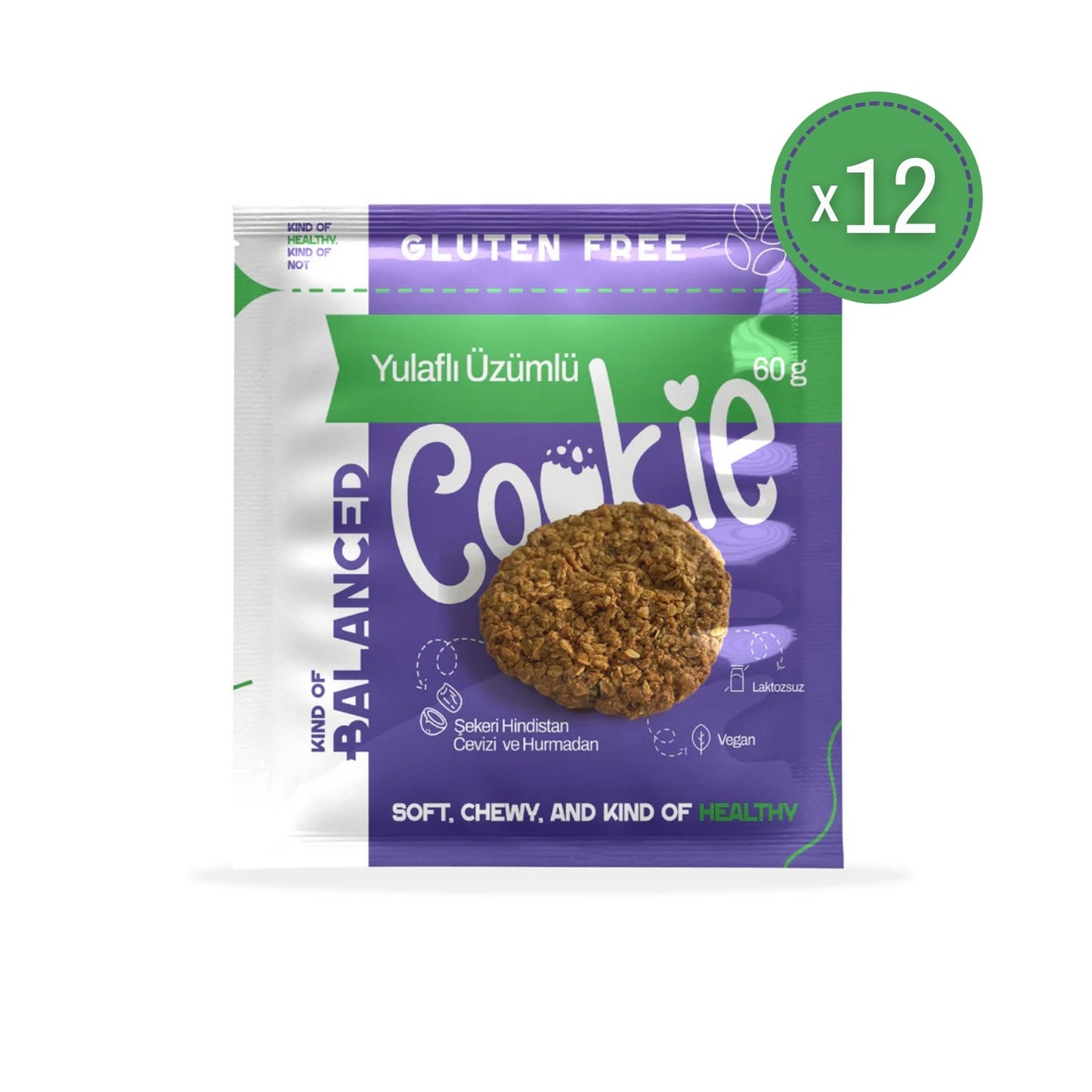 Glütensiz Yulaflı Üzümlü Cookie 60 gr