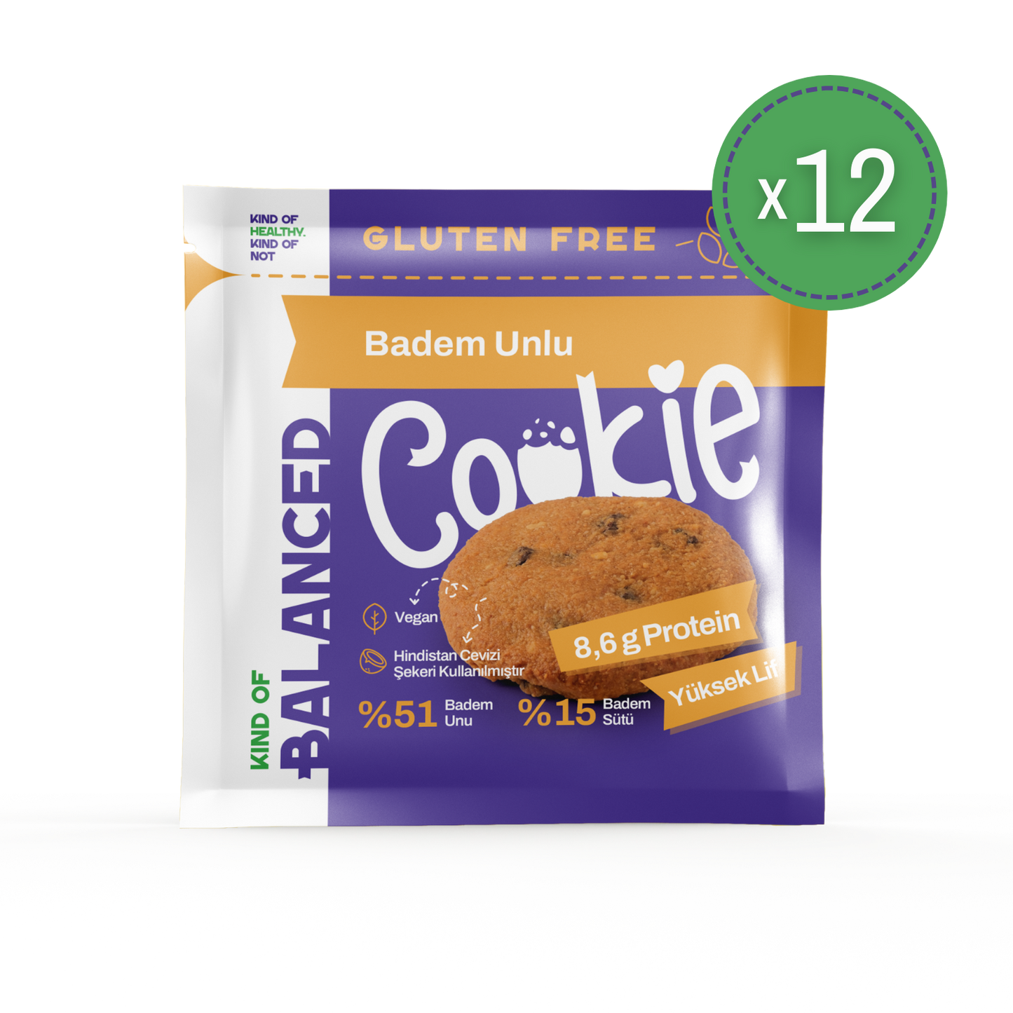 Glütensiz Badem Unlu Proteinli Cookie 60 Gr