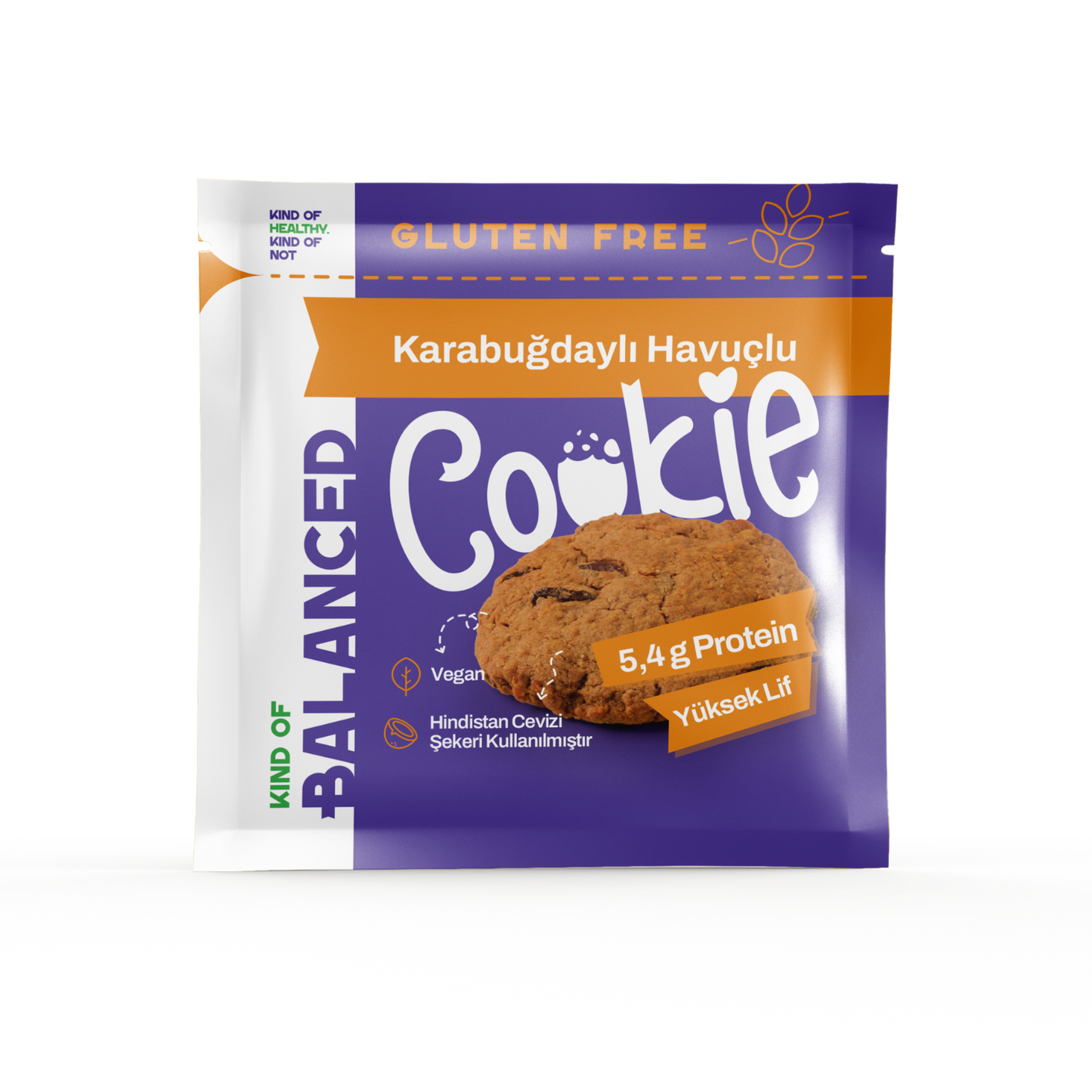 Glütensiz Karabuğdaylı Havuçlu Proteinli Cookie 60 Gr
