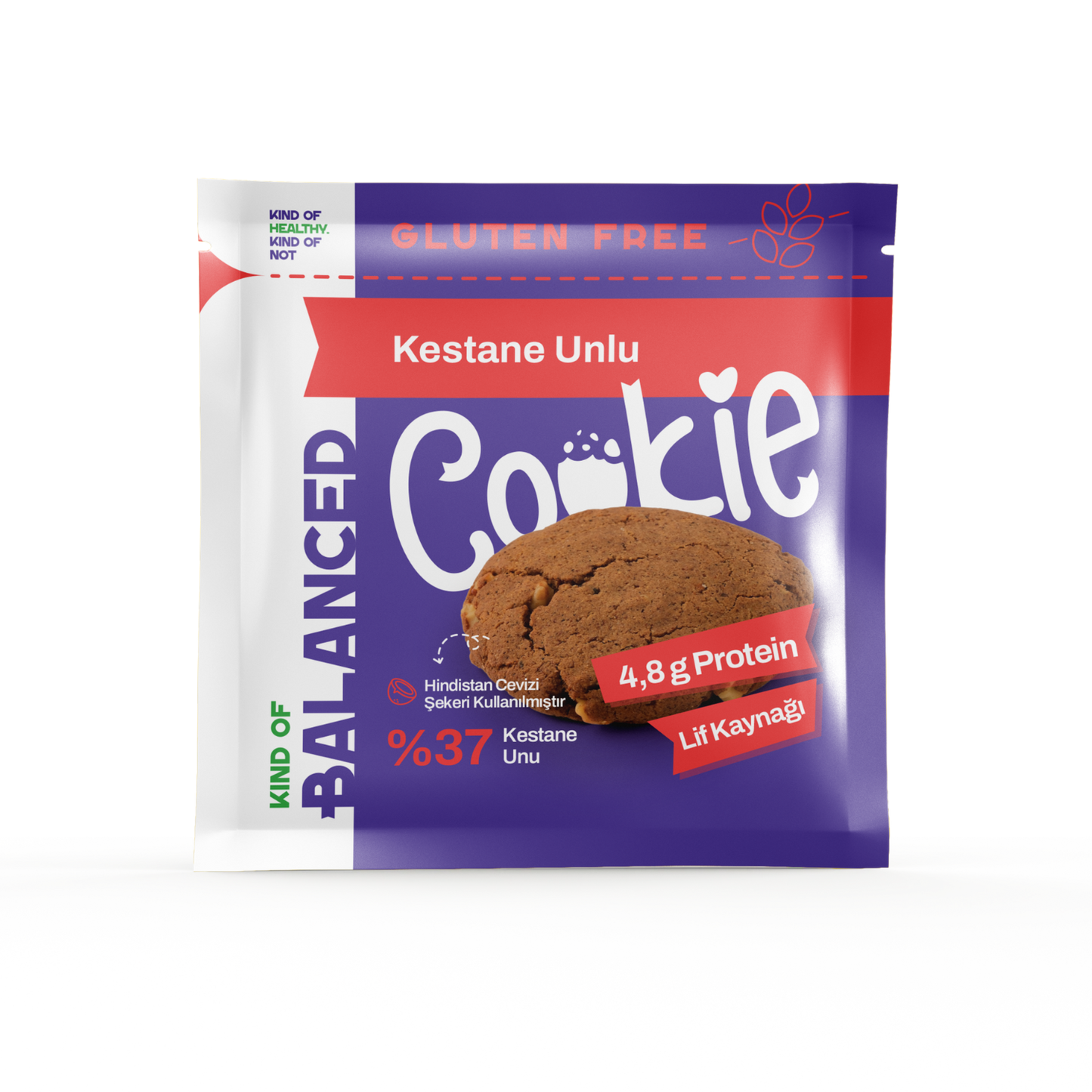 Glütensiz Kestane Unlu Proteinli Cookie 60 Gr