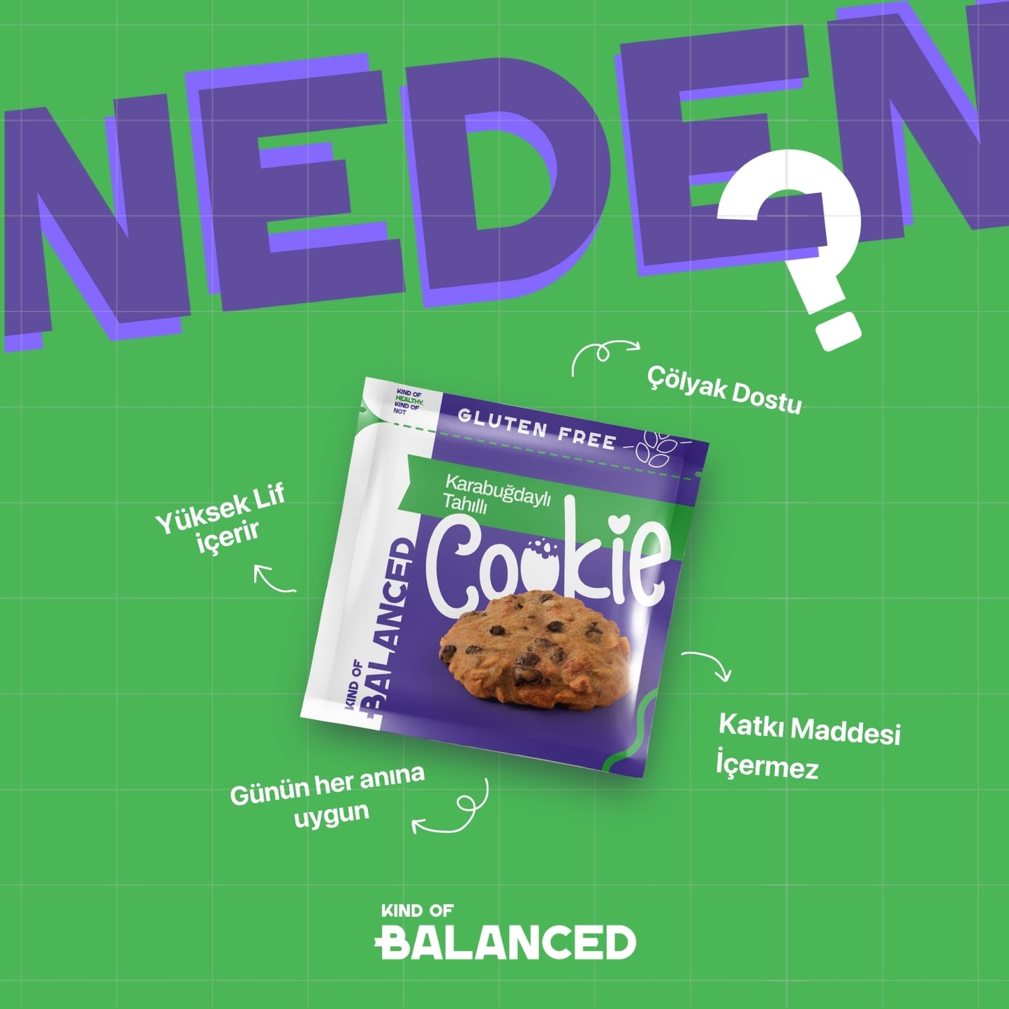 Glütensiz Karabuğdaylı Tahıllı Cookie 60 Gr