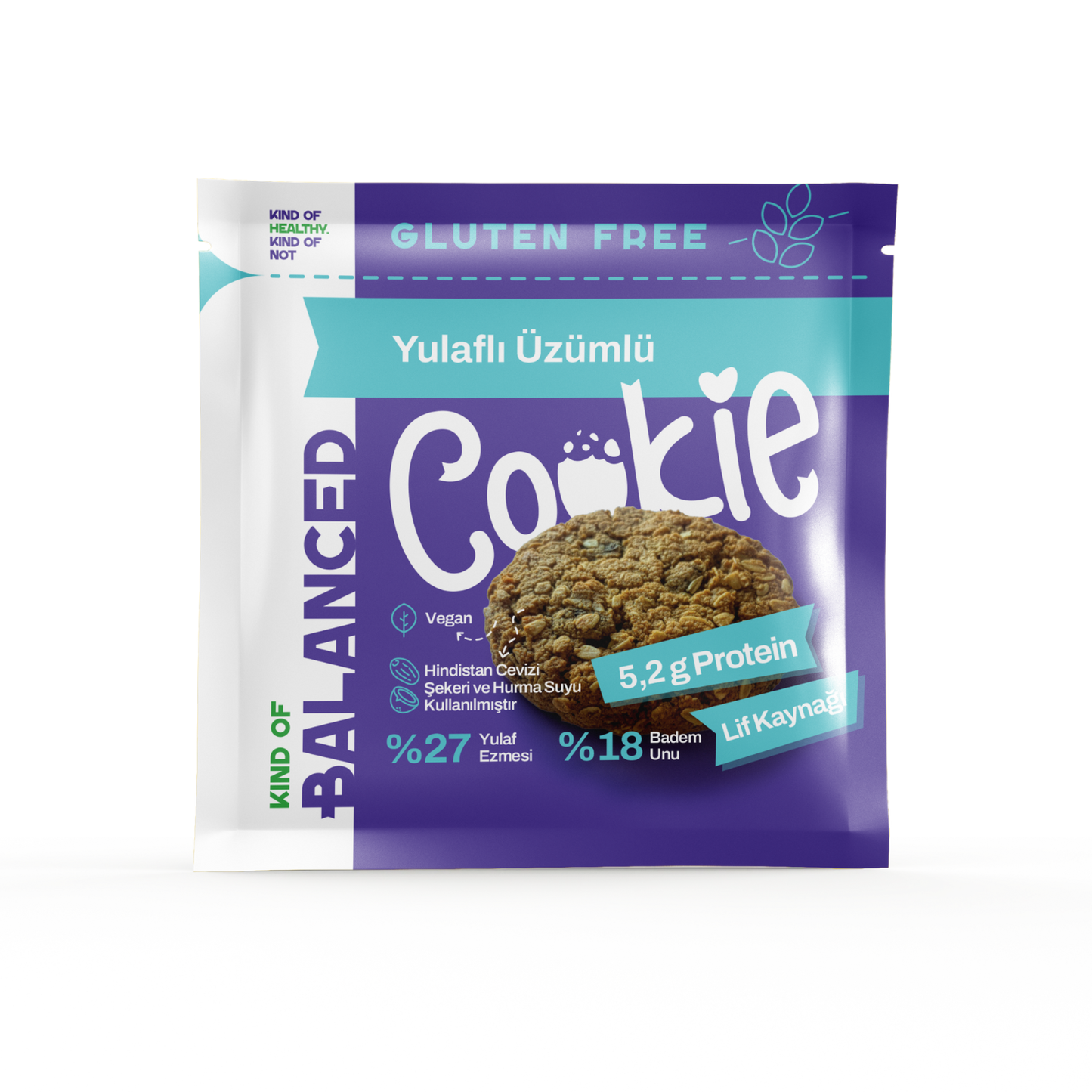 Glütensiz Yulaflı Üzümlü Proteinli Cookie 60 gr