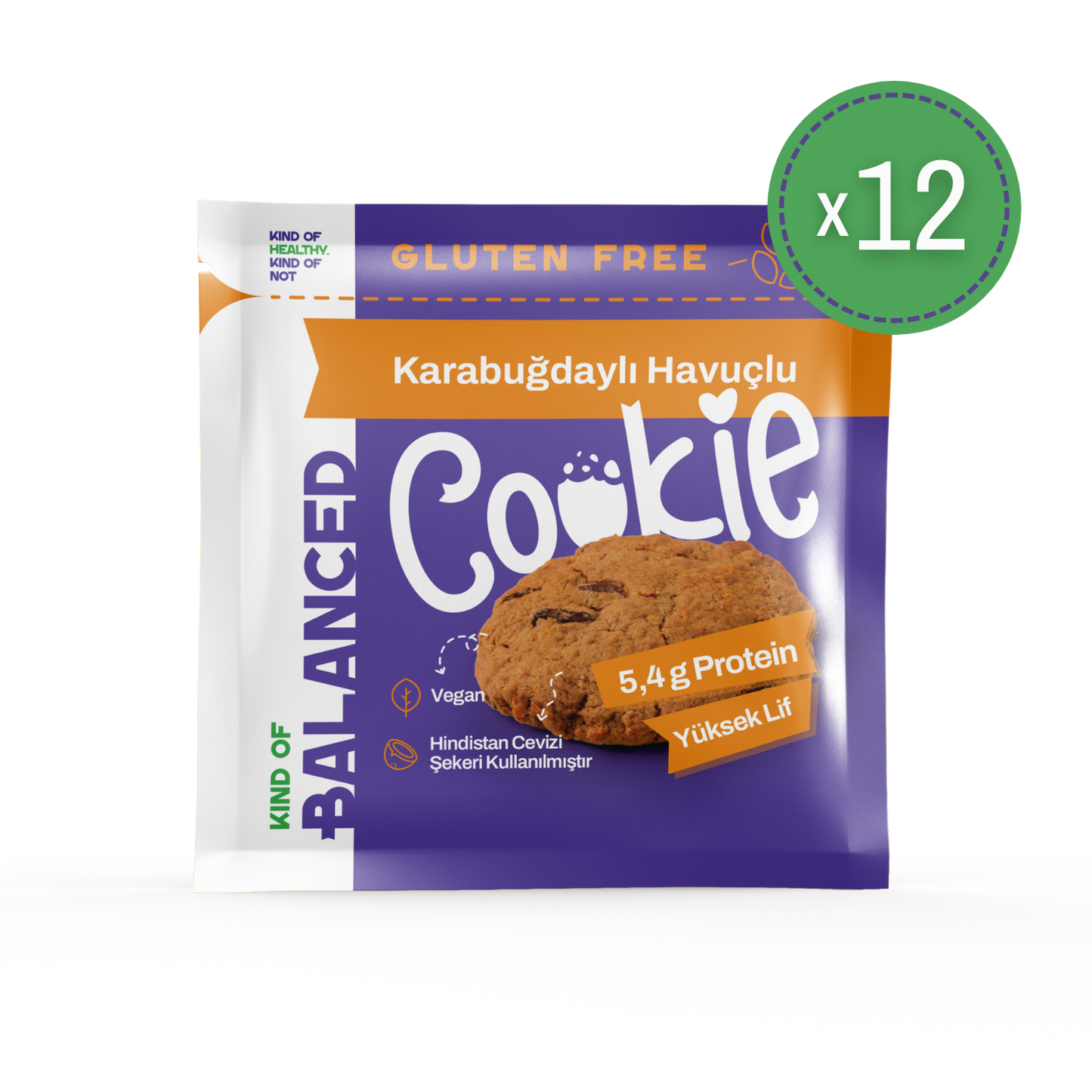 Glütensiz Karabuğdaylı Havuçlu Proteinli Cookie 60 Gr