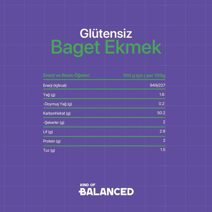 Glütensiz Baget Ekmek 2 Adet x 150 Gr