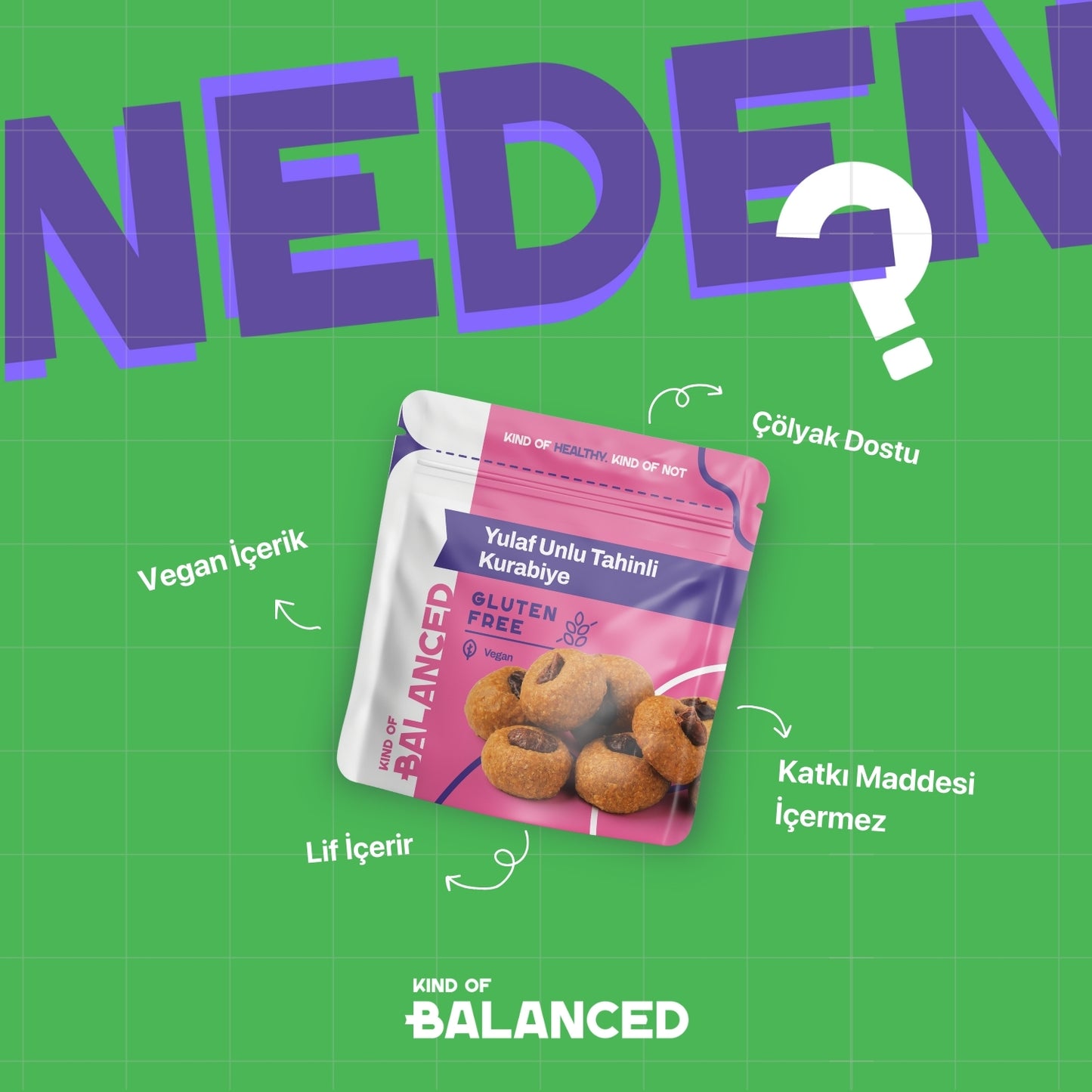 Glütensiz Yulaflı Tahinli Kurabiye 50 Gr