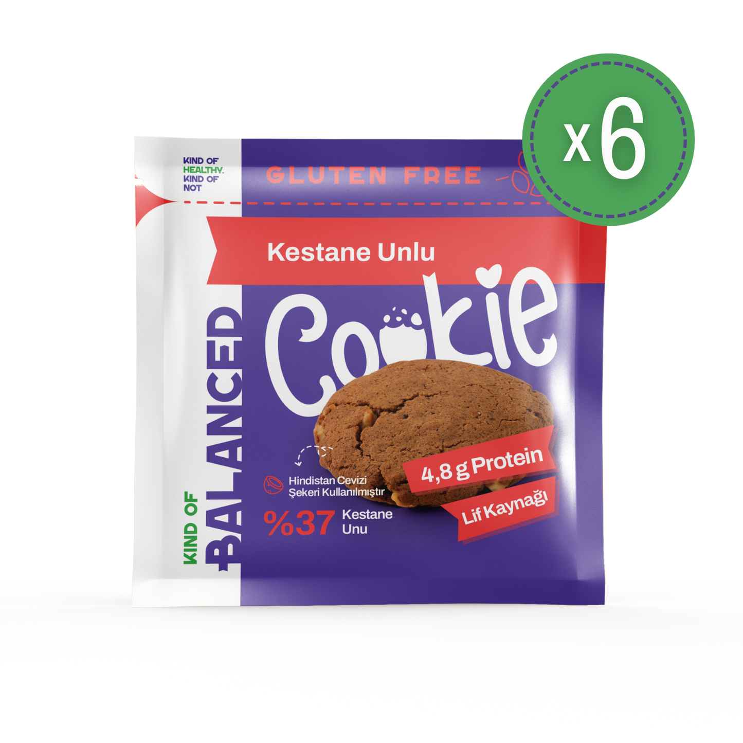 Glütensiz Kestane Unlu Proteinli Cookie 60 Gr