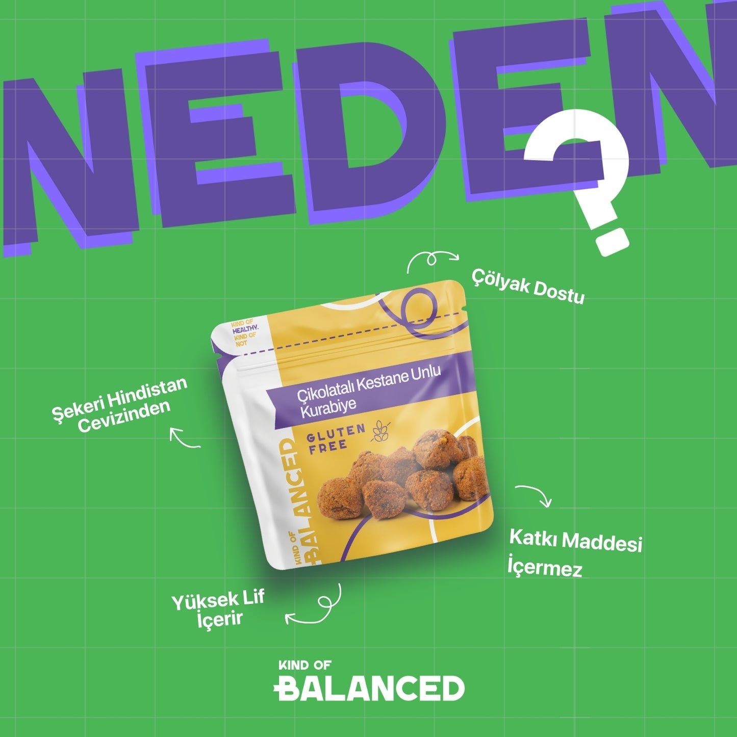 Glütensiz Çikolatalı Kestane Unlu Kurabiye 50 Gr