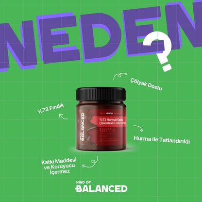 Hurmalı Kakao Çekirdekli Fındık Kreması %73 Fındık (Şekersiz, Katkısız) 200 Gr