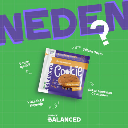 Glütensiz Badem Unlu Proteinli Cookie 60 Gr