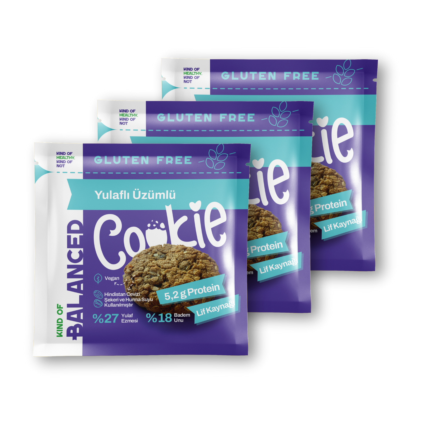 Glütensiz Yulaflı Üzümlü Proteinli Cookie 60 gr