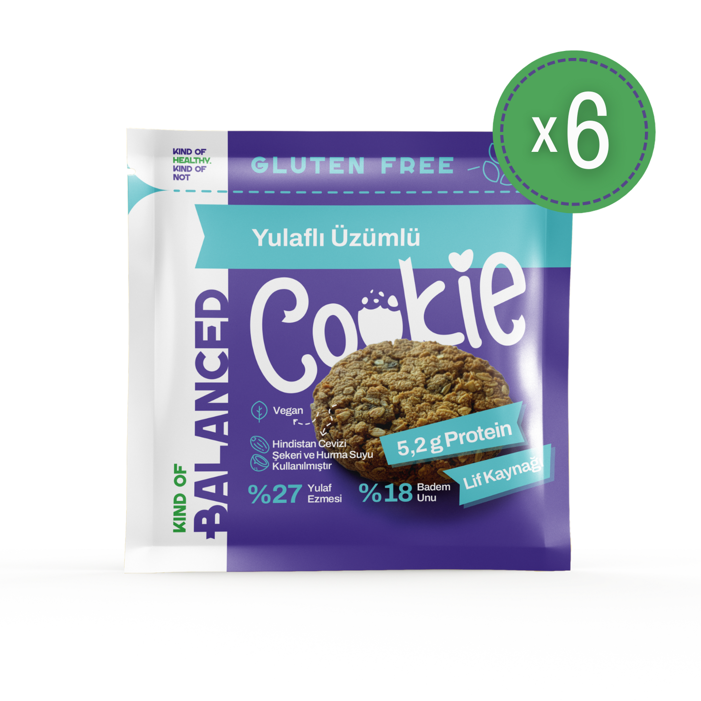 Glütensiz Yulaflı Üzümlü Proteinli Cookie 60 gr