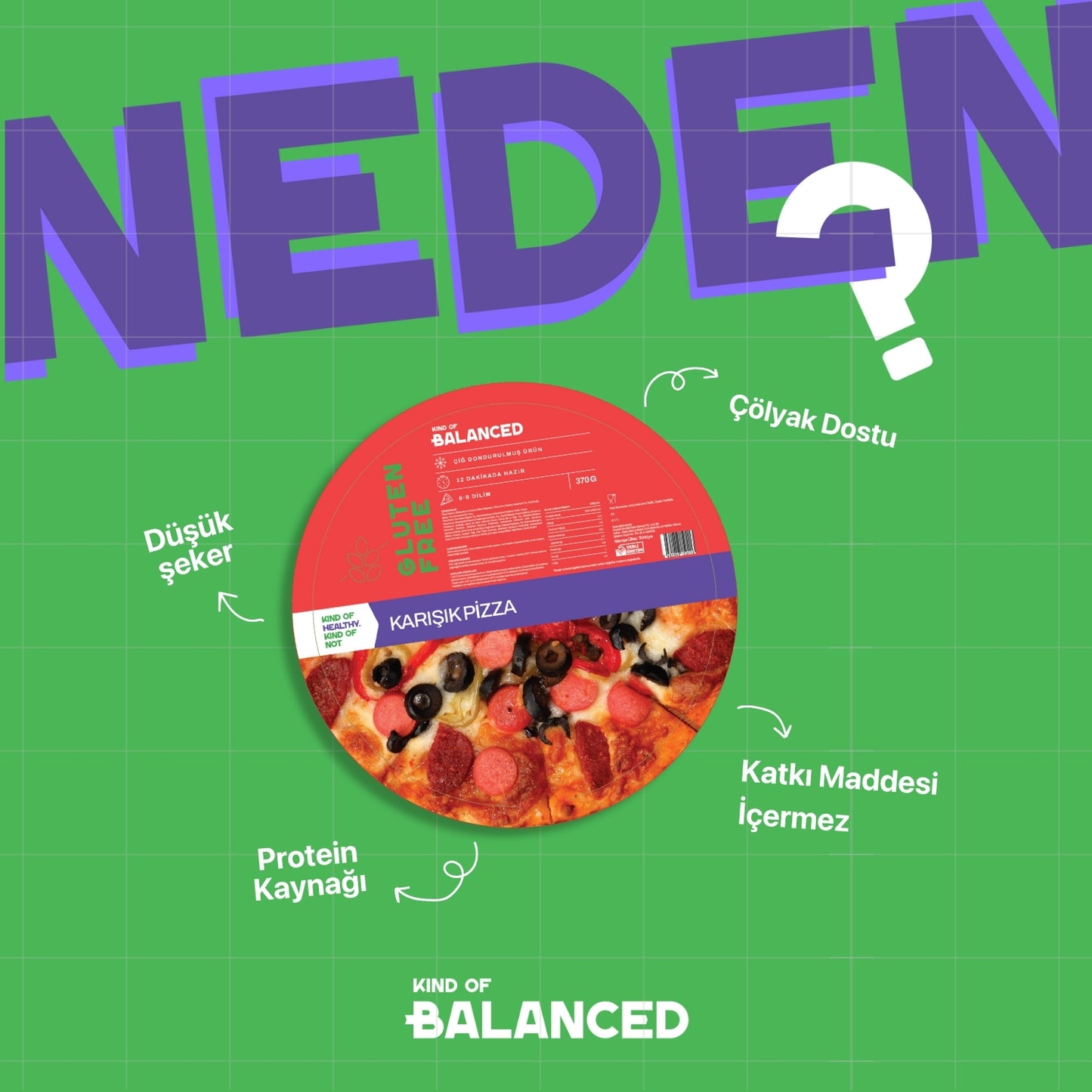 Glütensiz Karışık Pizza 370 Gr