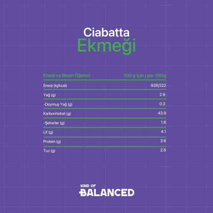 Glütensiz Ciabatta Ekmeği 3 Adet x 150 Gr