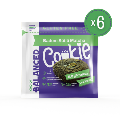 Glütensiz Badem Sütlü Matcha Proteinli Cookie 60 gr