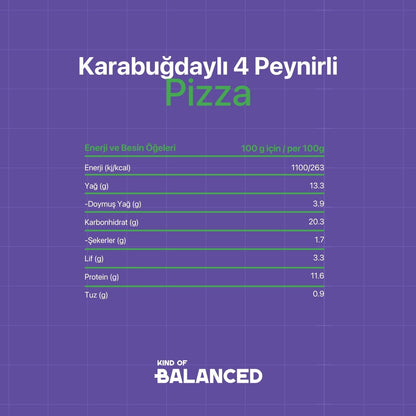 Glütensiz Karabuğdaylı 4 Peynirli Pizza 370 Gr
