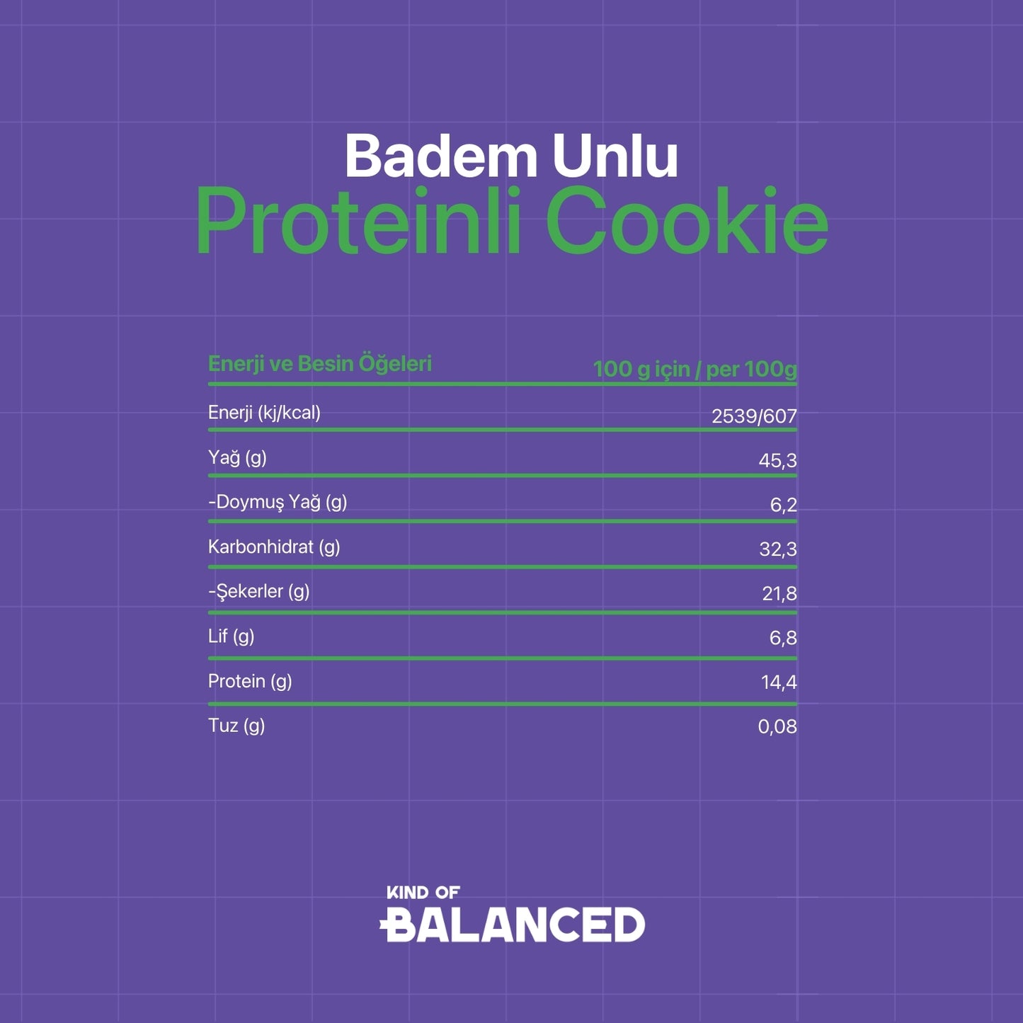 Glütensiz Badem Unlu Proteinli Cookie 60 Gr