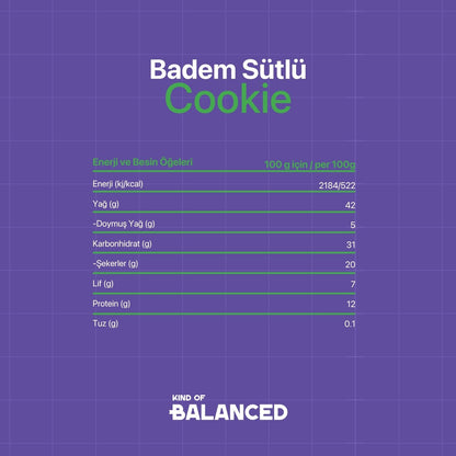 Glütensiz Badem Sütlü Cookie 60 Gr