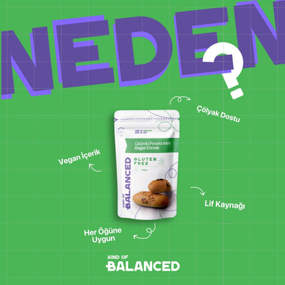 Glütensiz Üzümlü Fındıklı Mini Baget Ekmek 5 Adet x 60 Gr