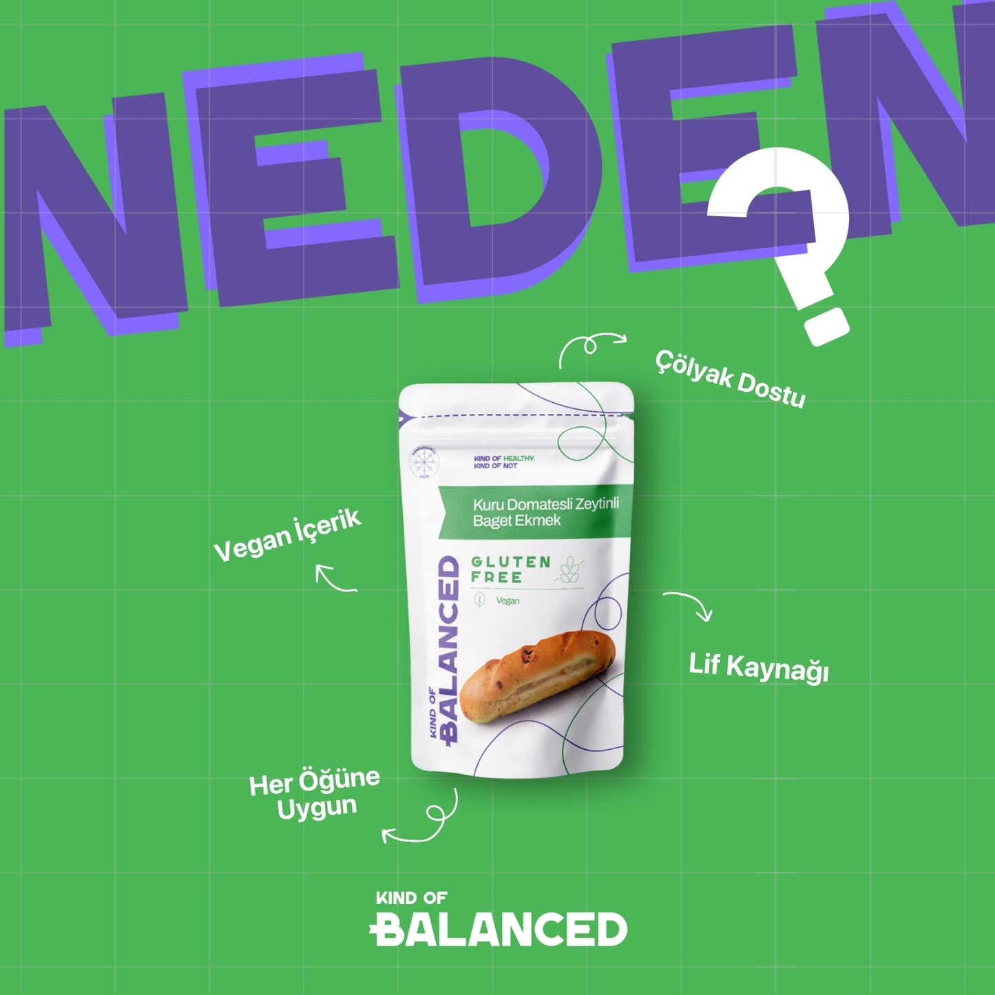 Glütensiz Kuru Domatesli Zeytinli Baget Ekmek 2 Adet x 150 Gr