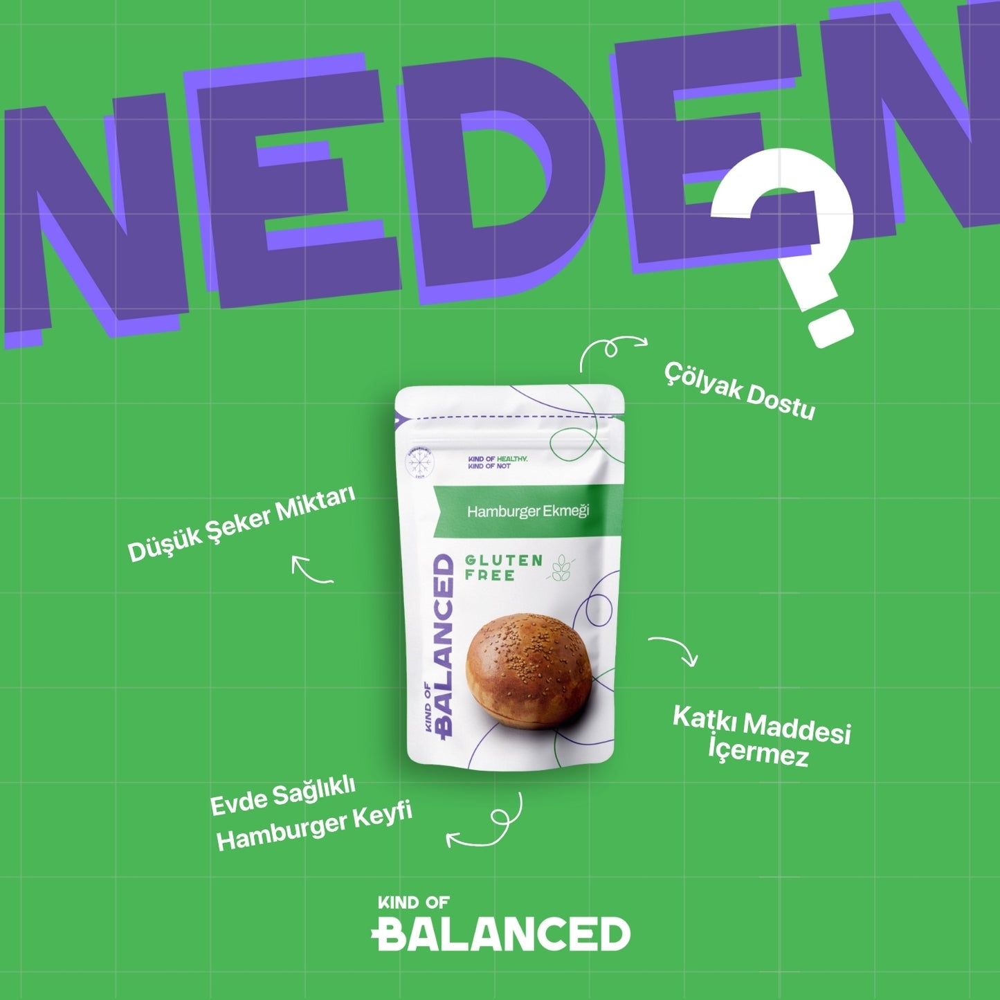 Glütensiz Hamburger Ekmeği 3 Adet x 100 Gr