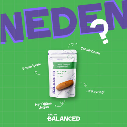 Glütensiz Cevizli Zerdeçallı Baget Ekmek 2 Adet x 150 Gr