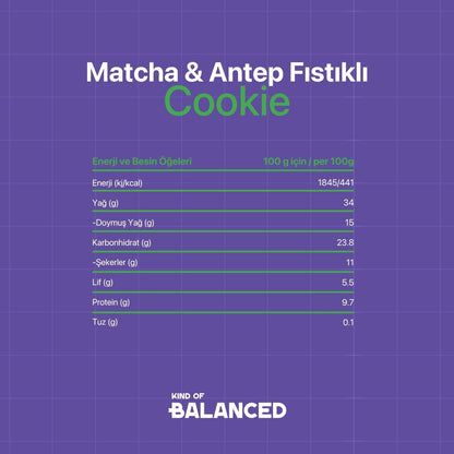 Glütensiz Matcha & Antep Fıstıklı Cookie 60 gr