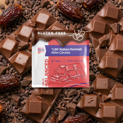 %60 Kakao Hurmalı Bitter Çikolata Şeker İlavesiz 40 Gr