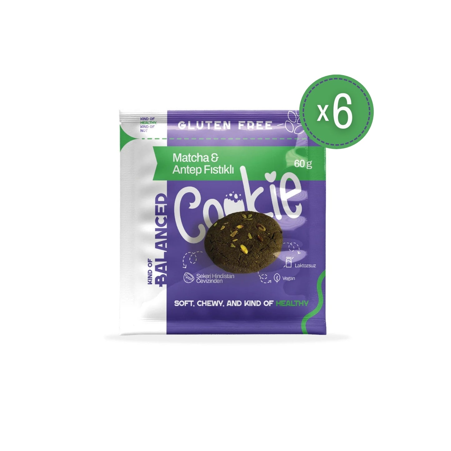 Glütensiz Matcha & Antep Fıstıklı Cookie 60 gr